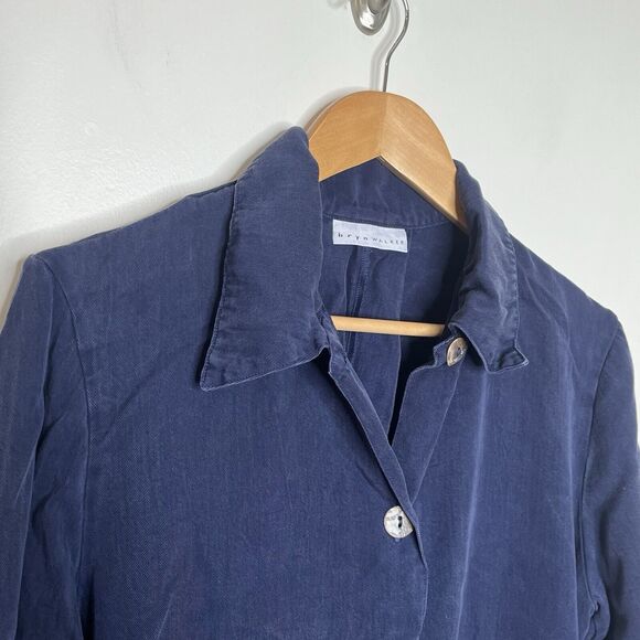 Bryn Walker Button Up Tunic Top Blue Womens Small Long Sleeve Lagenlook - Picture 2 of 14